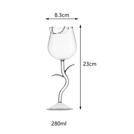 Wine Glass Rose Flower Shape Wine Cup High Borosilicate Glass Cocktail Glass for Party Bar