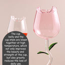 Wine Glass Rose Flower Shape Wine Cup High Borosilicate Glass Cocktail Glass for Party Bar