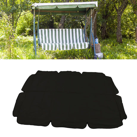 Waterproof Outdoor Swing Canopy Replacement 420D Silver Coated Oxford Fabric Swing Chair Canopy for Outdoor Garden Patio Black