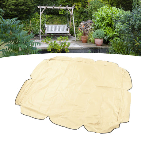 Swing Canopy 210D Silver Coated Oxford Waterproof UV Proof for Outdoor Patio Yard Chair 142x120x18cm Beige