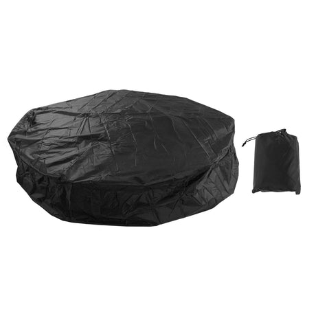 Outdoor Furniture Dust Covers Round Bathtub Cover 190 Silver Polyester Taffeta Hot Tub Waterproof Cover 190x30cm Black