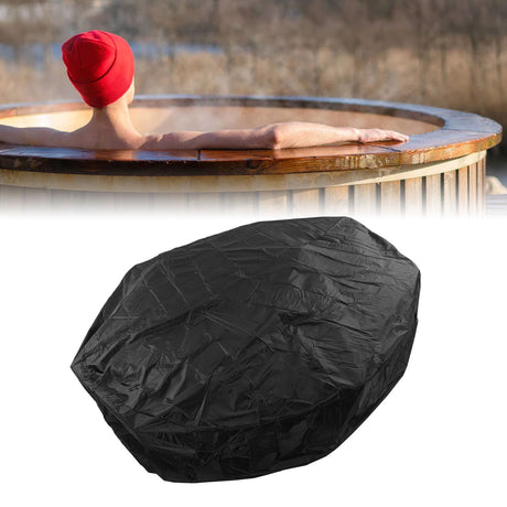 Outdoor Furniture Dust Covers Round Bathtub Cover 190 Silver Polyester Taffeta Hot Tub Waterproof Cover 190x90cm Black