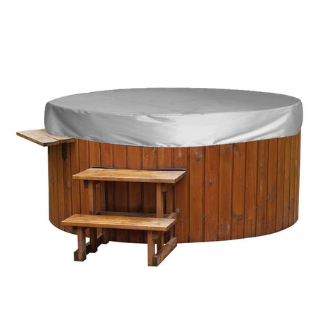 Outdoor Furniture Dust Covers Round Bathtub Cover 190 Silver Polyester Taffeta Hot Tub Waterproof Cover 215x70cm Grey