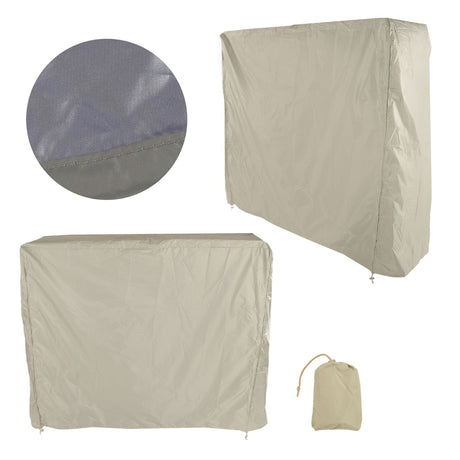 Table Tennis Table Dust Cover 190 Silver Coated Polyester Taffeta Courtyard Patio Waterproof Table Tile Cover with Zipper Beige 155x75x144cm