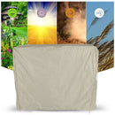 Table Tennis Table Dust Cover 190 Silver Coated Polyester Taffeta Courtyard Patio Waterproof Table Tile Cover with Zipper Beige 155x75x144cm