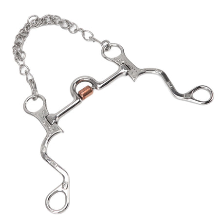 120mm Horse Mouth Snaffle with Chain Stainless Steel Horse Bit for Equestrian Training Equipment