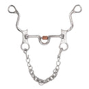 120mm Horse Mouth Snaffle with Chain Stainless Steel Horse Bit for Equestrian Training Equipment