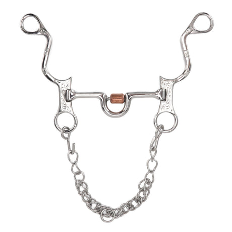 120mm Horse Mouth Snaffle with Chain Stainless Steel Horse Bit for Equestrian Training Equipment