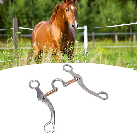 Horse Snaffle Bit Stainless Steel Rose Gold Plated Horse Gag Loose Ring Outdoor Garden Cultivation Horse Mouth Bit