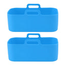 2pcs Fryer Silicone Basket Nonstick High Temperature Resistanc Fryer Liner with Brush for Ninja DZ201 Foodi 8QT Blue