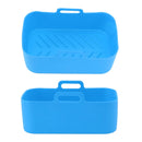 2pcs Fryer Silicone Basket Nonstick High Temperature Resistanc Fryer Liner with Brush for Ninja DZ201 Foodi 8QT Blue