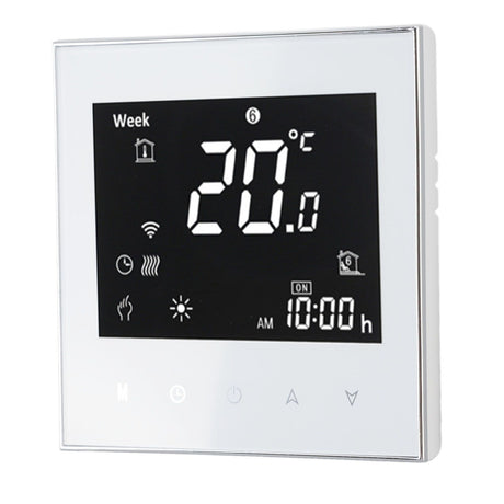 Smart Boiler Heating Thermostat WIFI APP Voice Control LCD Touch Screen Programmable White 95‑240V