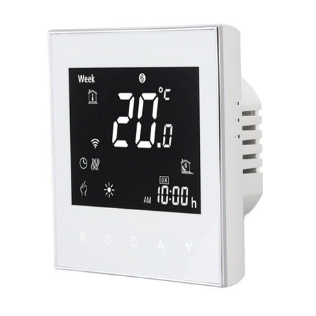 Smart Boiler Heating Thermostat WIFI APP Voice Control LCD Touch Screen Programmable White 95‑240V