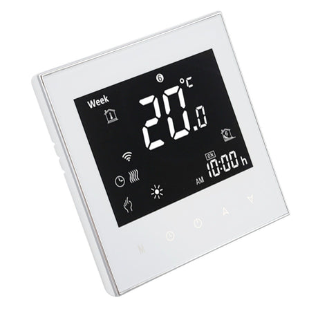 Smart Boiler Heating Thermostat WIFI APP Voice Control LCD Touch Screen Programmable White 95‑240V