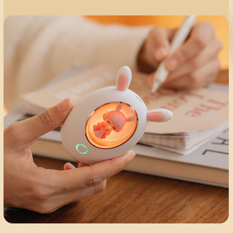 Rechargeable Hand Warmer USB 3000mAh Portable Electric Hand Warmer Power Bank Men Women Winter Gifts for Outdoor Sports Golf Camping White