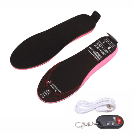 Heated Insoles DIY Cuttable Smart Remote Control USB Rechargeable Electric Heating Insoles for Men Women Outdoor Size 35‑40