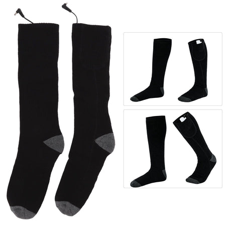Smart Heating Socks Foot Thermal Electric Heated Stockings Winter Cold Resistant Electric Socks Black
