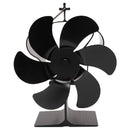 6 Blades Heat Powered Stove Fan Non Electric Self Starting Fireplace Fan High Temperature Resistant Fan Crown Black