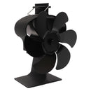 6 Blades Heat Powered Stove Fan Non Electric Self Starting Fireplace Fan High Temperature Resistant Fan Crown Black