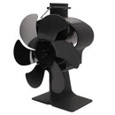 6 Blades Heat Powered Stove Fan Non Electric Self Starting Fireplace Fan High Temperature Resistant Fan Crown Black