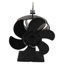 6 Blades Heat Powered Stove Fan Non Electric Self Starting Fireplace Fan High Temperature Resistant Fan Crown Black