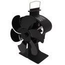 6 Blades Heat Powered Stove Fan Non Electric Self Starting Fireplace Fan High Temperature Resistant Fan Crown Black