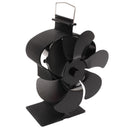 6 Blades Heat Powered Stove Fan Non Electric Self Starting Fireplace Fan High Temperature Resistant Fan Crown Black