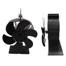 6 Blades Heat Powered Stove Fan Non Electric Self Starting Fireplace Fan High Temperature Resistant Fan Crown Black