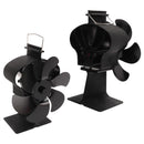 6 Blades Heat Powered Stove Fan Non Electric Self Starting Fireplace Fan High Temperature Resistant Fan Crown Black