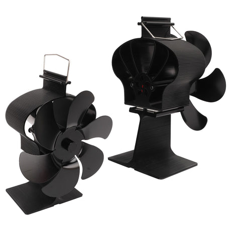 6 Blades Heat Powered Stove Fan Non Electric Self Starting Fireplace Fan High Temperature Resistant Fan Crown Black