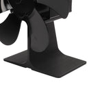 6 Blades Heat Powered Stove Fan Non Electric Self Starting Fireplace Fan High Temperature Resistant Fan Crown Black
