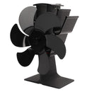 Heat Powered Fireplace Fan Non Electric Self Starting Stove Fan High Temperature Resistant Energy Saving Fan 6 Blades Black