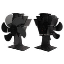 Heat Powered Fireplace Fan Non Electric Self Starting Stove Fan High Temperature Resistant Energy Saving Fan 6 Blades Black