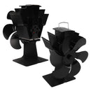 Heat Powered Fireplace Fan Non Electric Self Starting Stove Fan High Temperature Resistant Energy Saving Fan 6 Blades Black