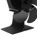 Heat Powered Fireplace Fan Non Electric Self Starting Stove Fan High Temperature Resistant Energy Saving Fan 6 Blades Black