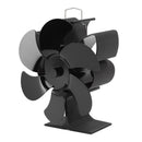 Stove Fan 6 Blades Greater Air Volume Low Noise Operation Wear Resistance Fireplace Fan Black L