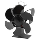 Stove Fan 6 Blades Greater Air Volume Low Noise Operation Wear Resistance Fireplace Fan Black L