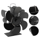 Stove Fan 6 Blades Greater Air Volume Low Noise Operation Wear Resistance Fireplace Fan Black L