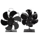 Stove Fan 6 Blades Greater Air Volume Low Noise Operation Wear Resistance Fireplace Fan Black L