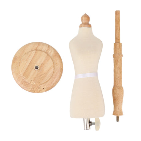 Female Dress Form Professional Beech Wood Durable Sewing Dress Form with Wooden Base for Clothing Dress Display