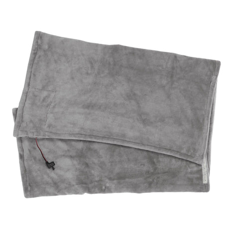 USB Electric Blanket Cozy Soft Portable Temperature Control Machine Washable Heated Shawl Throws for Car Home Travel Light Grey