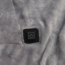 USB Electric Blanket Cozy Soft Portable Temperature Control Machine Washable Heated Shawl Throws for Car Home Travel Light Grey