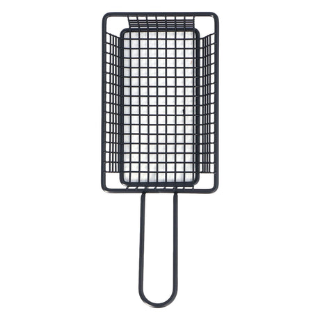 Fryer Basket Food Grade Stainless Steel French Fry Holder Frying Strainer with Handle for Restaurant Home Short Rectangle