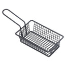 Fryer Basket Food Grade Stainless Steel French Fry Holder Frying Strainer with Handle for Restaurant Home Short Rectangle