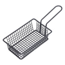 Fryer Basket Food Grade Stainless Steel French Fry Holder Frying Strainer with Handle for Restaurant Home Short Rectangle