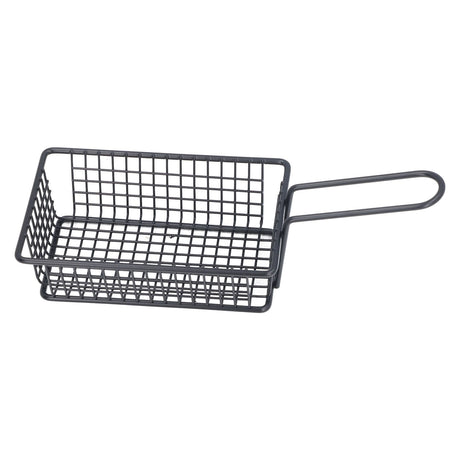 Fryer Basket Food Grade Stainless Steel French Fry Holder Frying Strainer with Handle for Restaurant Home Short Rectangle