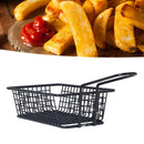 Fryer Basket Food Grade Stainless Steel French Fry Holder Frying Strainer with Handle for Restaurant Home Short Rectangle