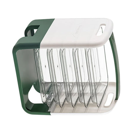 Four Layers Dish Preparation Plate Drawer Design Plastic Vegetable Preparation Rack Kitchen Storage Rack Green