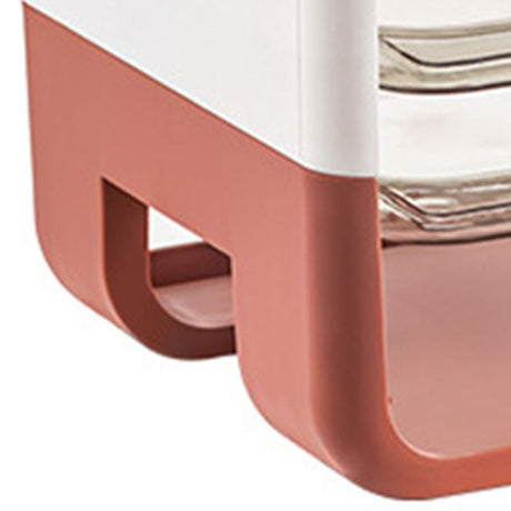 Four Layers Dish Preparation Plate Drawer Design Plastic Vegetable Preparation Rack Kitchen Storage Rack Pink