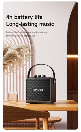 AWEI KA30 Mini Retro Bluetooth Speaker，black